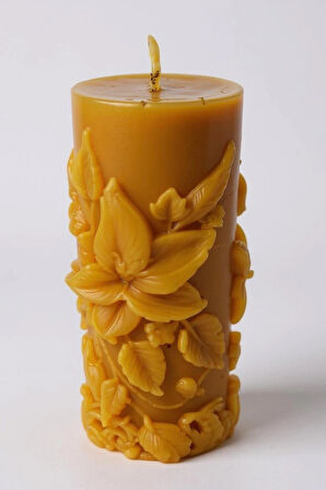 NEFHA CANDLE Hediyelik Kabartma Zambak Çiçeği Figürlü Doğal Balmumu Mum