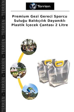 Premium Gezi Gereci Sporcu Suluğu Balıkçılık Dayanıklı Plastik İçecek Çantası 2 Litre