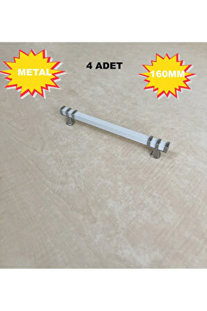 160mm Nehir Model Mobilya Mutfak Çekmece Dolap Dolabı Kulpu Kulbu Kulpları 4 Adet Beyaz