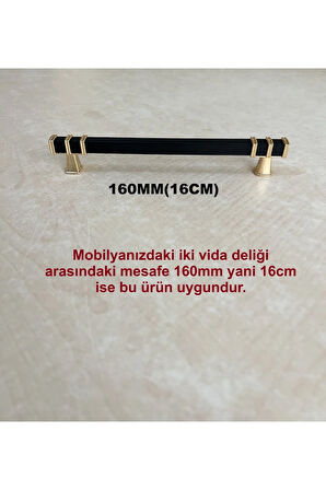 160mm Nehir Model Mobilya Mutfak Çekmece Dolap Dolabı Kulpu Kulbu Kulpları 1 Adet Siyah Gold