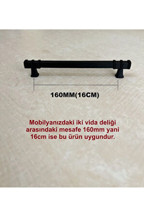 160mm Nehir Model Mobilya Mutfak Çekmece Dolap Dolabı Kulpu Kulbu Kulpları 4 Adet Siyah