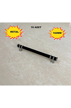 160mm Nehir Model Mobilya Mutfak Çekmece Dolap Dolabı Kulpu Kulbu Kulplar 10 Adet Siyah Krom