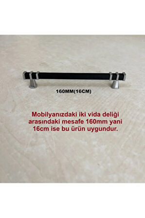 160mm Nehir Model Mobilya Mutfak Çekmece Dolap Dolabı Kulpu Kulbu Kulplar 10 Adet Siyah Krom