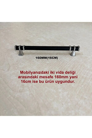 160mm Nehir Model Mobilya Mutfak Çekmece Dolap Dolabı Kulpu Kulbu Kulplar 4 Adet Siyah Krom