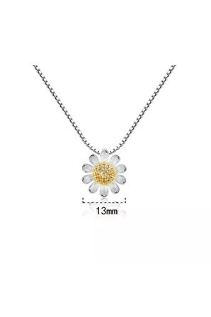 Hediye 925 Ayar Gümüş Çiçek Kolye