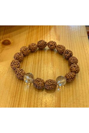 Rudraksha(rudrakşa)tohumu Ve Kristal Kuvars Bileklik