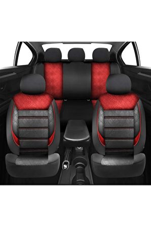 Gofya Kırmızı Desenli Mitsubishi Lancer Uyumlu Oto Koltuk Kılıfı