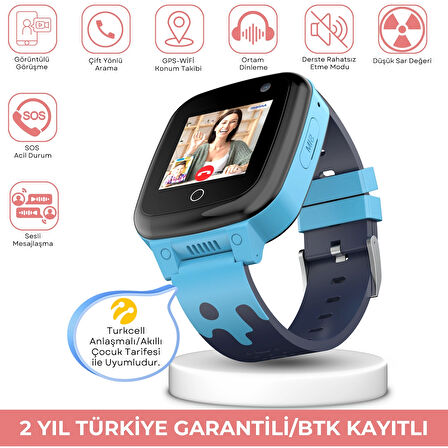 NEO25 4G Akıllı Çocuk Saati Sim Kartlı ve Görüntülü Görüşme Gps Özellikli(Btk Kayıtlı-Yerli Üretim)