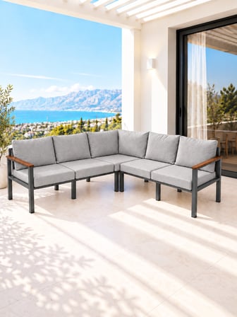 Balkon L Koltuk 5 Kişilik Köşe Takımı, Bahçe ve Teras Mobilyası