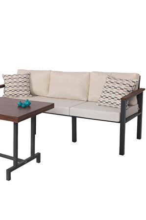 NEOKAS Balkon Mobilyası, Metal Oturma Grubu, Balkon Seti, Kafe Koltuğu, Teras Takımı, 1 Üçlü Koltuk