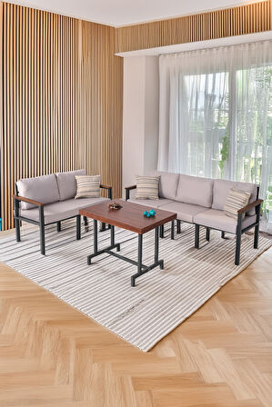 NEOKAS Bahce Mobilyası, Modern Balkon Mobilyası, Balkon Oturma Grubu, Kafe Oturma Takımı, Teras Koltugu, 2+3+M