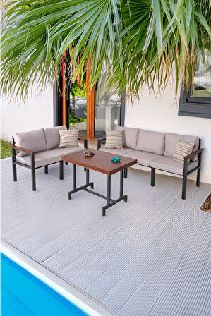 NEOKAS Bahce Mobilyası, Modern Balkon Mobilyası, Kafe Oturma Takımı, Teras Koltugu,Balkon Oturma Grubu 2+3+M