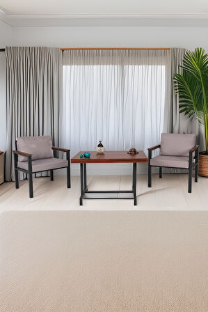 NEOKAS Bahce Mobilyası, Modern Balkon Mobilyası, Kafe Oturma Takımı, Teras Koltugu, 1+1+M