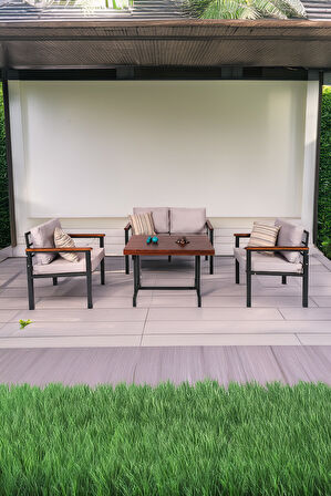 NEOKAS Bahce Mobilyası, Modern Balkon Mobilyası, Kafe Oturma Takımı, Teras Koltugu, 1+1+2+M