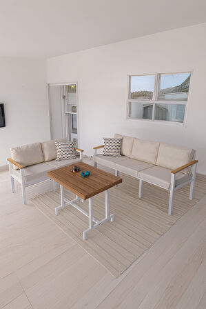 NEOKAS  Balkon Mobilyası, Bahçe Takımı, Kafe Koltuğu, Bekleme Alanı Koltuğu, 2 + 3 + Masa