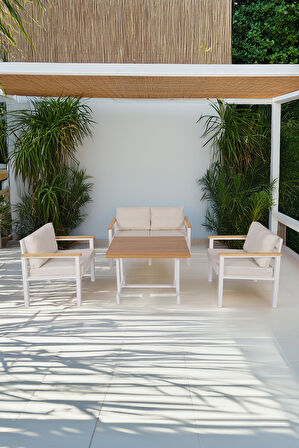 NEOKAS  Balkon Mobilyası, Bahçe Takımı, Kafe Koltuğu, Bekleme Alanı Koltuğu, 1 + 1 + 2 + Masa