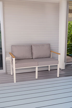 NEOKAS  Balkon Mobilyası, Bahçe Takımı, 1 ikili Koltuk, Kafe Koltuğu, Bekleme Alanı Koltuğu