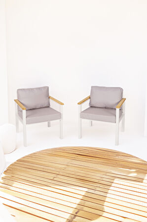 NEOKAS  Balkon Mobilyası, Bahçe Takımı, 2 Tekli Koltuk, Kafe Koltuğu, Bekleme Alanı Koltuğu