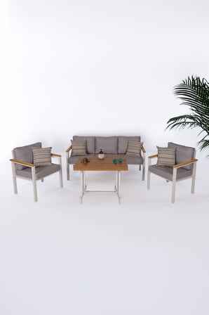 NEOKAS  Bahçe Takımı, Balkon Mobilyası, 1+1+3, Kafe Koltuğu, Bekleme Alanı Koltuğu