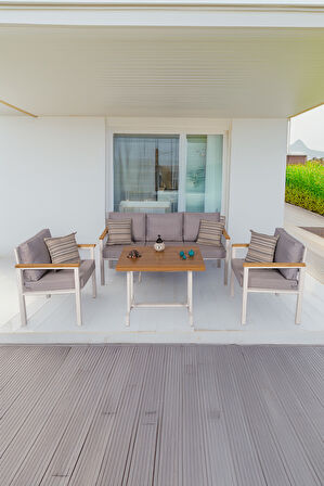 NEOKAS  Bahçe Takımı, Balkon Mobilyası, 1+1+3+Masa, Kafe Koltuğu, Bekleme Alanı Koltuğu