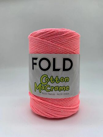 Fold Cotton Makrome Neon Pembe