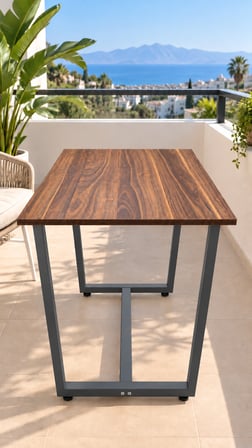 NEOKAS Balkon Sehpası, 60x90 cm Bahçe Masası, Balkon Mobilyası Orta Masa 