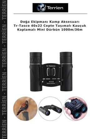 Doğa Ekipmanı Kamp Aksesuarı Tr-Tasco 40x22 Cepte Taşımalı Kauçuk Kaplamalı Mini Dürbün 1000m/36m