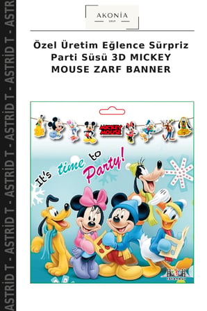 Özel Üretim Eğlence Sürpriz Parti Süsü 3D MICKEY MOUSE ZARF BANNER