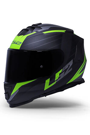 Storm Nerve Mat Siyah Neon Sarı Kask Siyah Camlı