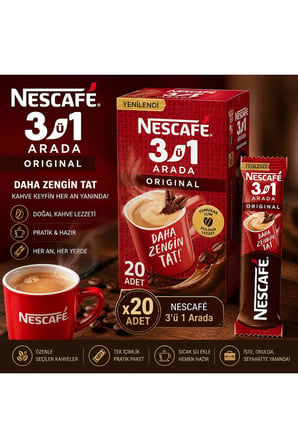 Nescafe 3’ü 1 Arada Hazır Kahve 20’li