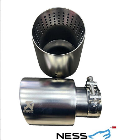AKRAPOVİC 100 MM İÇİ DELİKLİ KROM İTHAL  TEKLİ EGZOZ UCU (2 ADET)