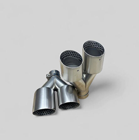90 MM İTHAL PETEKLİ EGZOZ UCU ÇİFTLİ  SETİ (AKRAPOVİÇ)