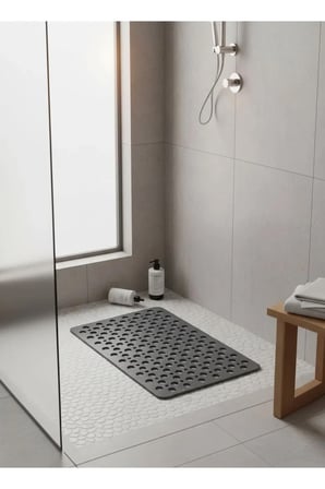Silikon Kaydırmaz Taban Duşakabin ve Banyo Paspası - Dikdörtgen Banyo ve Küvet İçi Bubble Paspas