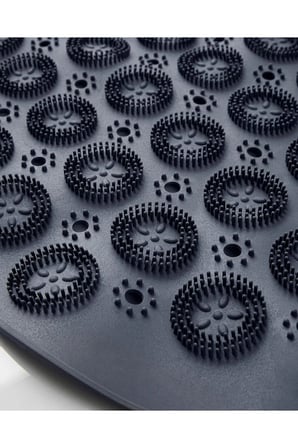Vantuzlu Oval Masajlı Silikon Banyo Paspası Vantuzlu Banyo Ve Duş Kaydırmazı Banyo Paspası Antrasit