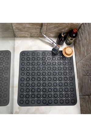 Silikon Kaydırmaz Taban Masajlı Duşakabin ve Banyo Paspası - Kare Banyo ve Küvet İçi Masajlı Paspas 54X54