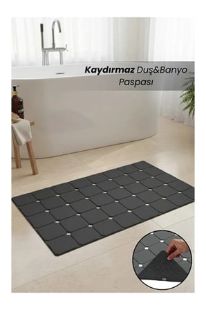Banyo Paspası – 45x70 cm, Kaymaz Duş ve Küvet Matı, Bebek Dostu, Modern Banyo Aksesuarı
