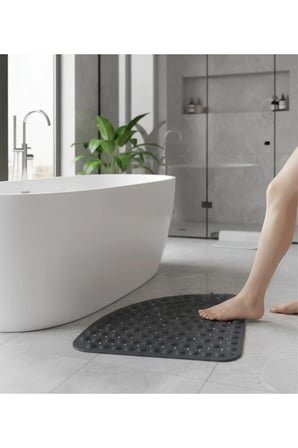 Vantuzlu Banyo Duş Kaydırmaz Paspası Üçgen, Küvet İçi Banyo Zemini Kaydırmaz Masaj Halı (54x54cm)