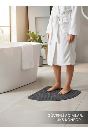 Vantuzlu Banyo Duş Kaydırmaz Paspası Üçgen, Küvet İçi Banyo Zemini Kaydırmaz Masaj Halı (54x54cm)