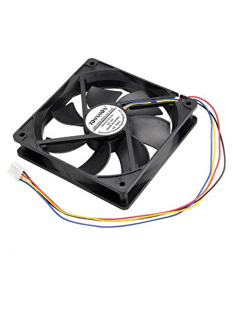 NetDünya 12cm 12 Volt 4 Pinli Fan 120X120X25MM 12 CM 4 Pin Fan