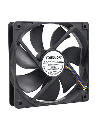 NetDünya 12cm 12 Volt 4 Pinli Fan 120X120X25MM 12 CM 4 Pin Fan