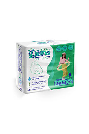 Diana Yeni Bambo Kadin Pedi Regular 8 adet
