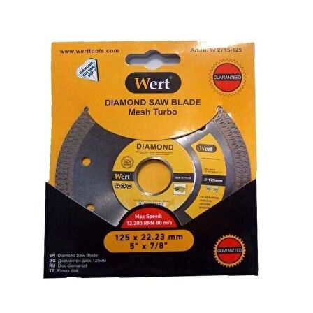 WERT 2715-125 Elmas Testere, Beton 125mm