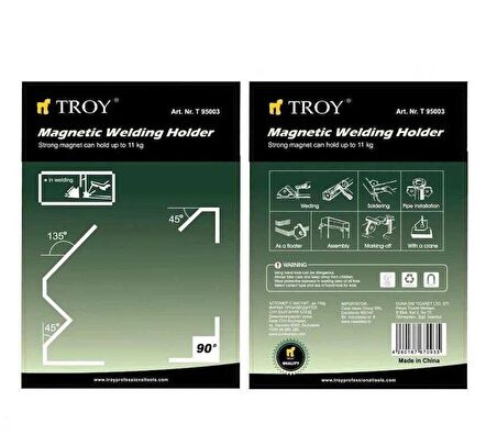 TROY 95003 Manyetik Gönye Mıknatıslı Kaynak Tutucu 11kg