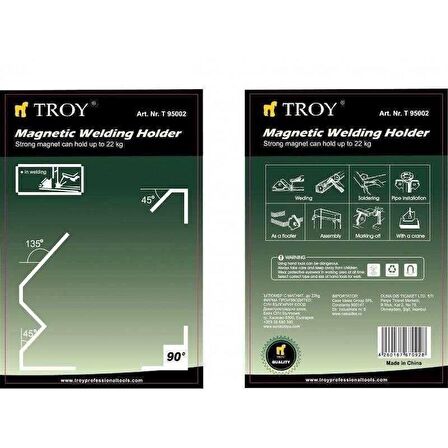 TROY 95002 Manyetik Gönye Mıknatıslı Kaynak Tutucu 22kg