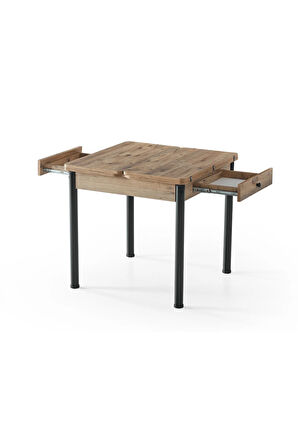 NEVA 20 Masa Takımı – Açılır Kapanır Masa. 4 Sandalyeli. Atlantik/Siyah. Ceviz Ahşap Detaylı