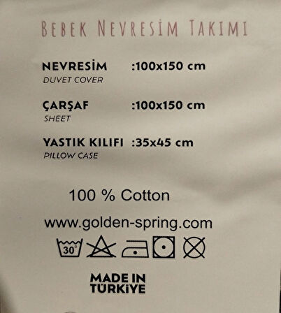 BEBEKLER İÇİN KALİTELİ VE DESENLİ  NEVRESİM TAKIMI %100 PAMUK 