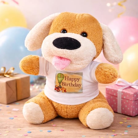 Nevamel® Happy Birthday Tişörtlü Peluş Köpek