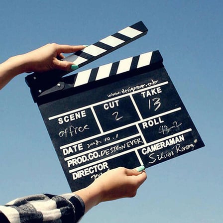 Nevamel® Küçük Boy Dekoratif Sinema Klaketi - Ahşap Tasarım - 20x20 cm