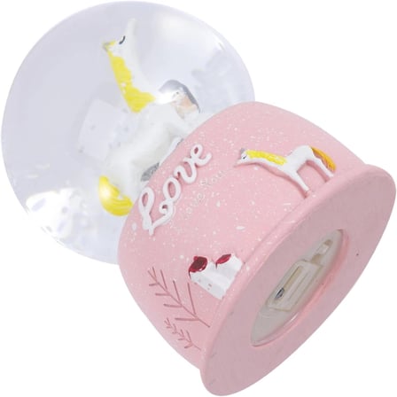 Nevamel® Mini Pembe Kar Küresi - Sevimli Unicorn ve Kız Tasarımlı - Işıklı