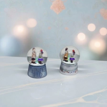 Nevamel® Mini Boy Kar Küresi - Kış Masalı Temalı - Pilli ve Işıklı